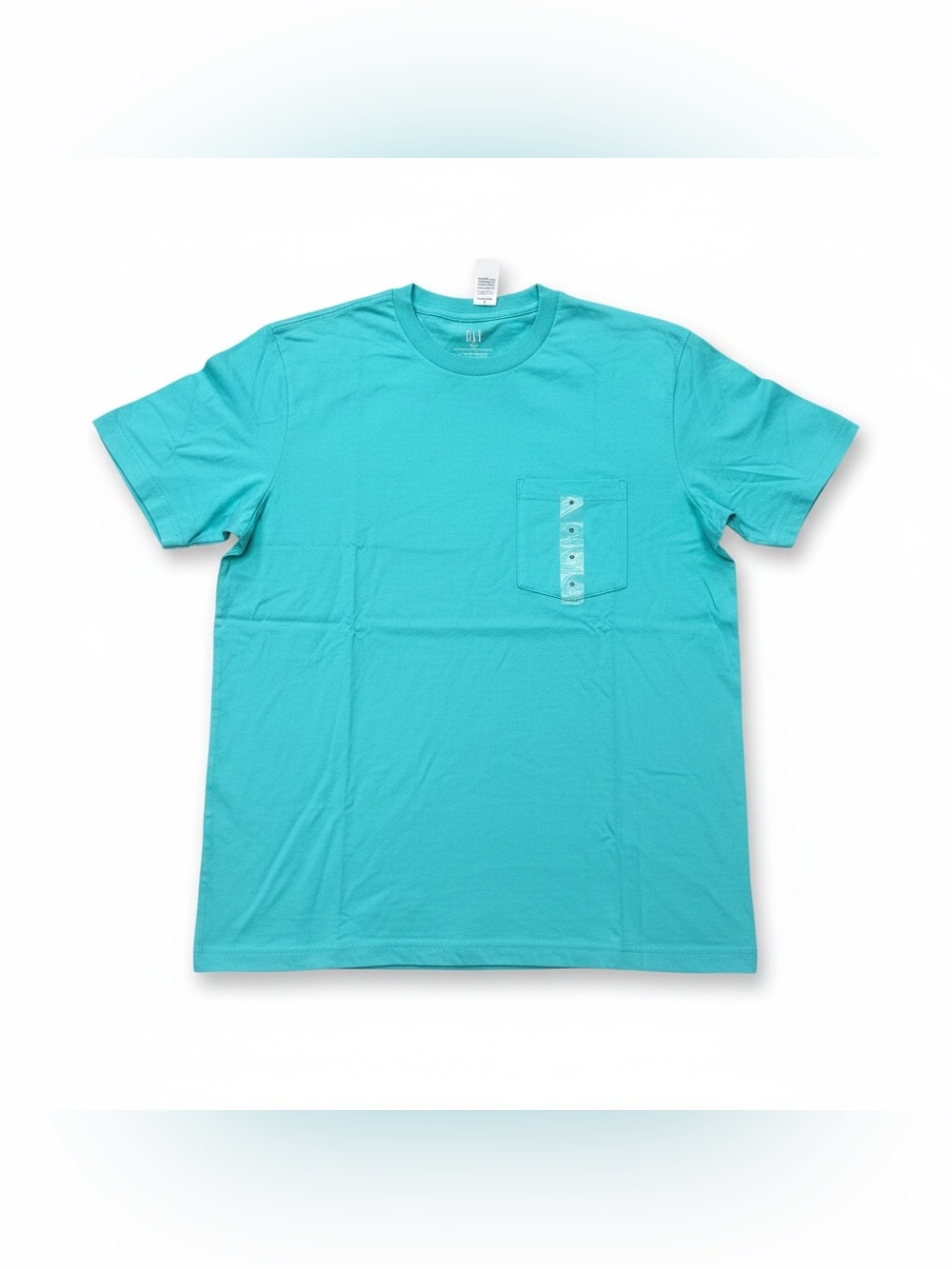 GAP Men’s Everyday Relaxed Original Pocket T-Shirt, Medium, Green Blue, NEW